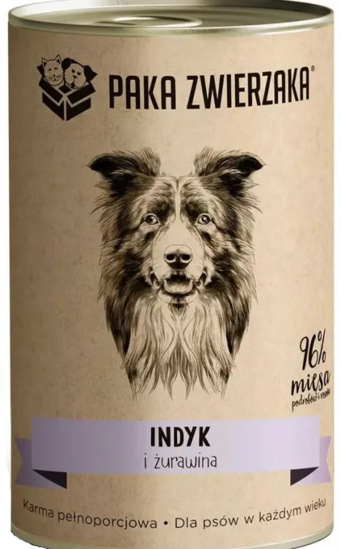 Paka Zwierzaka Indyk i żurawina Mokra karma dla psa op. 400g