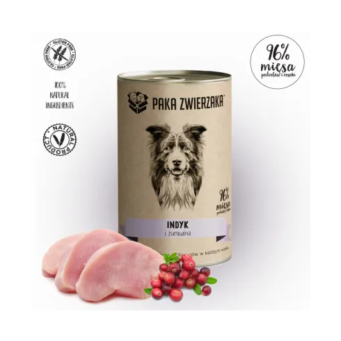 Paka Zwierzaka Indyk i żurawina Mokra karma dla psa op. 400g