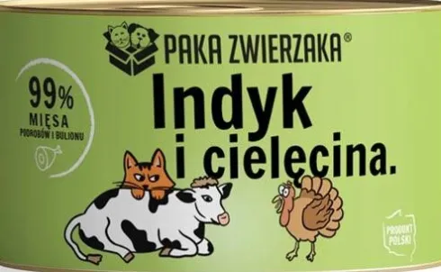 Paka Zwierzaka Indyk z Cielęciną Mokra karma dla kota op. 200g