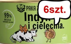 Paka Zwierzaka Indyk z Cielęciną Mokra karma dla kota op. 200g Pakiet 6szt.