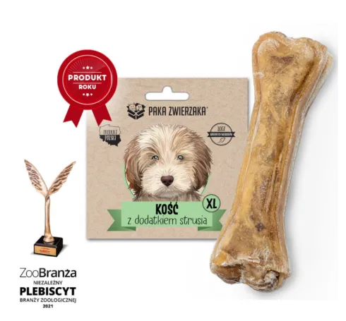 Paka Zwierzaka Kość z dodatkiem strusia rozm. XL dł. 17 cm