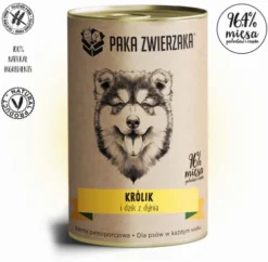 Paka Zwierzaka Królik i dzik z dynią Mokra karma dla psa op. 400g Pakiet 12szt. + Worek bawełniany GRATIS