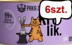 Paka Zwierzaka Królik Mokra karma dla kota op. 200g Pakiet 6szt.