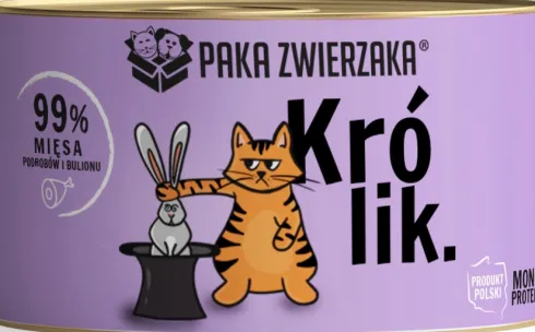 Paka Zwierzaka Królik Mokra karma dla kota op. 200g Pakiet 6szt.