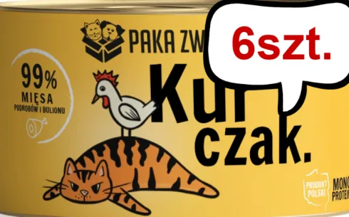 Paka Zwierzaka Kurczak Mokra karma dla kota op. 200g Pakiet 6szt.