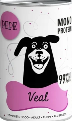 Paka Zwierzaka Pepe Cielęcina Mokra karma dla psa op. 400g Pakiet 12szt.+ Worek bawełniany GRATIS