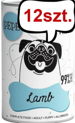 Paka Zwierzaka Pepe Jagnięcina Mokra karma dla psa op. 400g Pakiet 12szt. + Worek bawełniany GRATIS