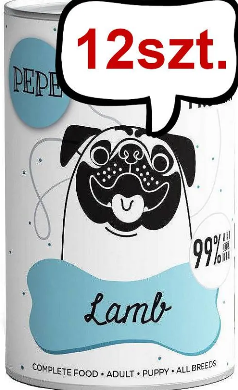 Paka Zwierzaka Pepe Jagnięcina Mokra karma dla psa op. 400g Pakiet 12szt. + Worek bawełniany GRATIS