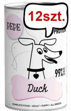 Paka Zwierzaka Pepe Kaczka Mokra karma dla psa op. 400g Pakiet 12szt. + Worek bawełniany GRATIS