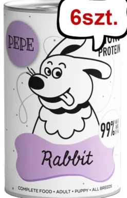 Paka Zwierzaka Pepe Królik Mokra karma dla psa op. 400g Pakiet 12szt. + Worek bawełniany GRATIS