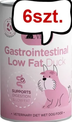 Paka Zwierzaka Pepe Vet Gastrointestinal Low Fat Duck Mokra Karma dla psa op. 400g Pakiet 6szt.