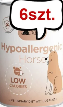 Paka Zwierzaka Pepe Vet Hypoallergenic Horse Mokra Karma dla psa op. 400g Pakiet 6szt.
