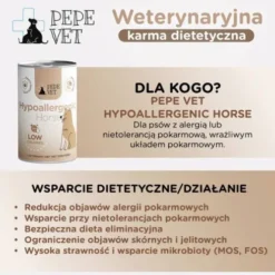 Paka Zwierzaka Pepe Vet Hypoallergenic Horse Mokra Karma dla psa op. 400g Pakiet 6szt.