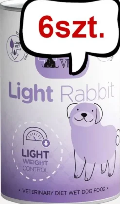 Paka Zwierzaka Pepe Vet Light Rabbit Mokra Karma dla psa op. 400g Pakiet 6szt.