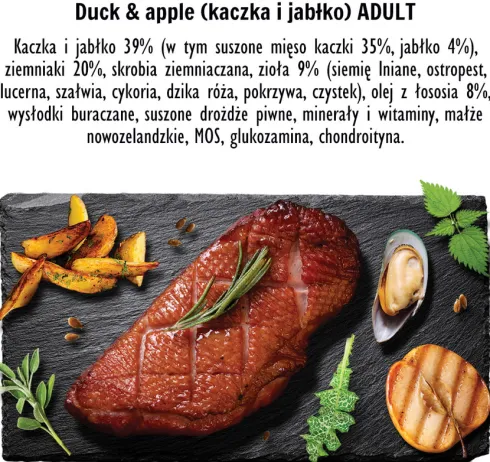 Paka Zwierzaka Seventh Heaven Kaczka z jabłkiem Sucha karma dla psa op. 9kg