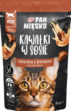Pan Mięsko Adult Cielęcina z jeleniem w sosie Mokra Karma dla kota op. 85g