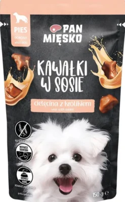 Pan Mięsko Adult Cielęcina z królikiem w sosie Mokra Karma dla psa op. 150g