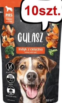 Pan Mięsko Adult Gulasz z indykiem i cielęciną Mokra Karma dla psa op. 150g Pakiet 10szt.
