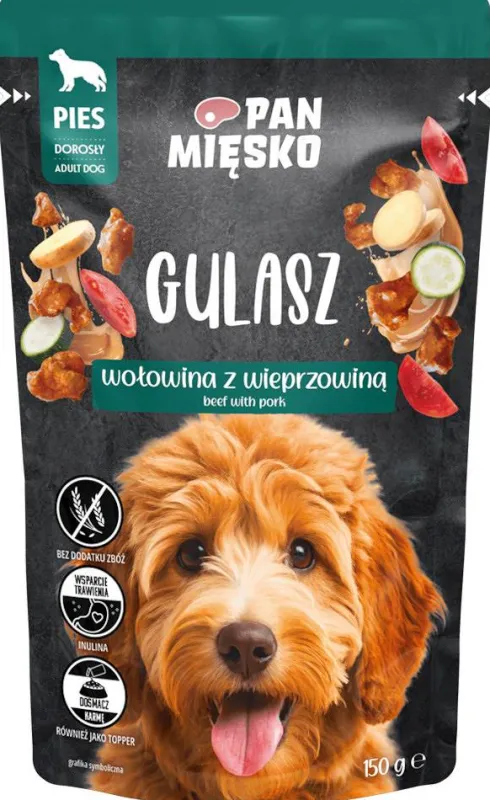 Pan Mięsko Adult Gulasz z wołowiną i wieprzowiną Mokra Karma dla psa op. 150g