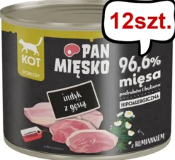 Pan Mięsko Adult Indyk z gęsią Mokra Karma dla kota op. 200g Pakiet 12szt.