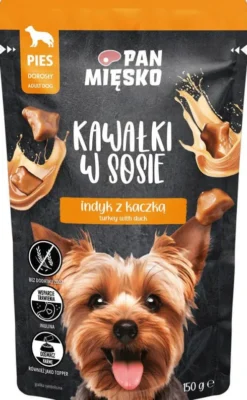 Pan Mięsko Adult Indyk z kaczką w sosie Mokra Karma dla psa op. 150g Pakiet 10szt.