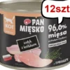 Pan Mięsko Adult Indyk z królikiem Mokra Karma dla kota op. 200g Pakiet 12szt.