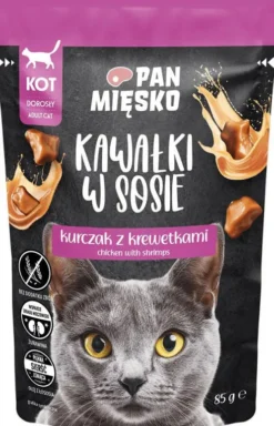 Pan Mięsko Adult Kurczak z krewetkami w sosie Mokra Karma dla kota op. 85g