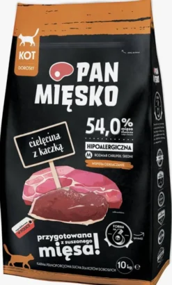 Pan Mięsko Cielęcina z kaczką Sucha Karma dla kota op. 10kg