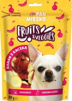 Pan Mięsko Fruits&Veggies Banan z kaczką Przysmak dla psa op. 100g
