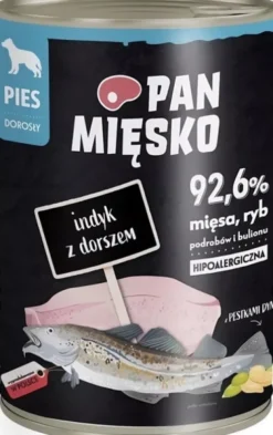 Pan Mięsko Indyk z Dorszem Mokra Karma dla psa op. 400g