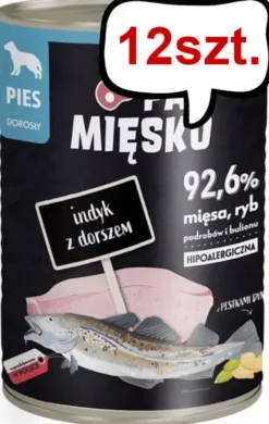 Pan Mięsko Indyk z Dorszem Mokra Karma dla psa op. 400g Pakiet 12szt.