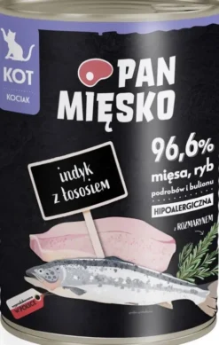 Pan Mięsko Kitten Indyk z łososiem Mokra Karma dla kociąt op. 400g