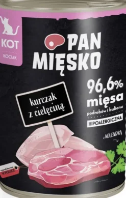 Pan Mięsko Kitten Kurczak z cielęciną Mokra Karma dla kociąt op. 400g Pakiet 12szt.
