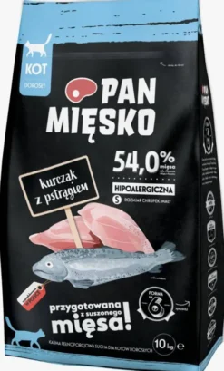 Pan Mięsko Kurczak z pstrągiem Sucha Karma dla kota op. 10kg