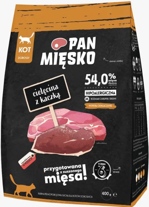 Pan Mięsko Pakiet degustacyjny Sucha Karma dla kota op. 5x400g