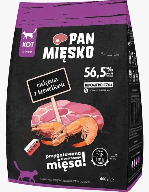Pan Mięsko Pakiet degustacyjny Sucha Karma dla kota op. 5x400g