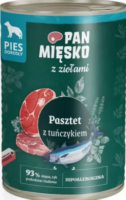 Pan Mięsko Pasztet z ziołami i tuńczykiem Mokra Karma dla psa op. 400g