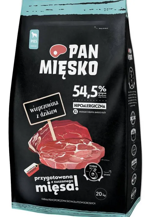 Pan Mięsko Wieprzowina z dzikiem Extra Large Sucha Karma dla psa op. 20kg