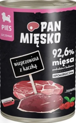 Pan Mięsko Wieprzowina z kaczką Mokra Karma dla szczeniaka op. 400g