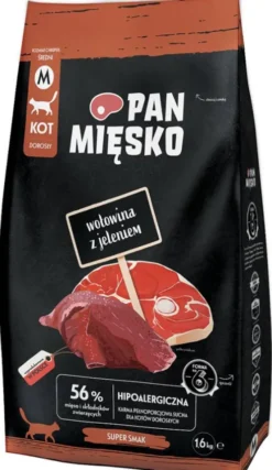 Pan Mięsko Wołowina z jeleniem Sucha Karma dla kota op. 1.6kg