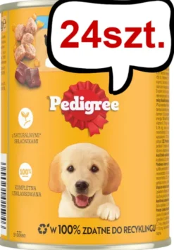 Pedigree Junior Kurczak w galaretce Mokra Karma dla szczeniaka op. 400g Pakiet 24szt.