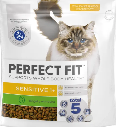 Perfect Fit Sensitive 1+ Indyk Sucha Karma dla kota op. 750g WYPRZEDAŻ