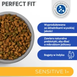 Perfect Fit Sensitive 1+ Indyk Sucha Karma dla kota op. 750g WYPRZEDAŻ
