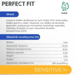 Perfect Fit Sensitive 1+ Indyk Sucha Karma dla kota op. 750g WYPRZEDAŻ