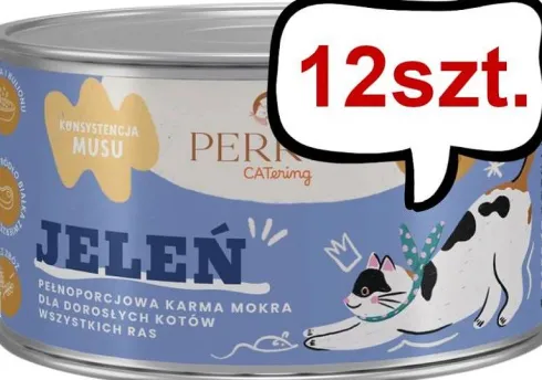 Perro CATering Jeleń Mokra Karma dla kota op. 185g Pakiet 12szt.
