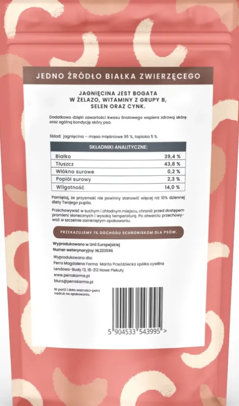 Perro DAJ DWA Jagnięcina Trenerki Przysmaki dla psa op. 85g
