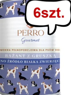 Perro Gourmet Adult Bażant z gruszką Mokra Karma dla psa op. 400g Pakiet 6szt.