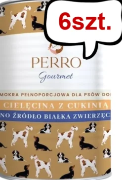 Perro Gourmet Adult Cielęcina z cukinią Mokra Karma dla psa op. 400g Pakiet 6szt.