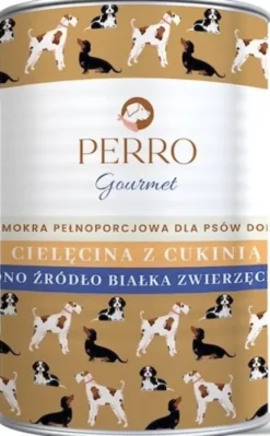 Perro Gourmet Adult Cielęcina z cukinią Mokra Karma dla psa op. 400g Pakiet 6szt.