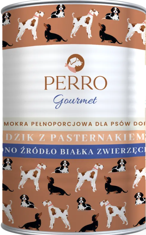 Perro Gourmet Adult Dzik z pasternakiem Mokra Karma dla psa op. 400g Pakiet 6szt.